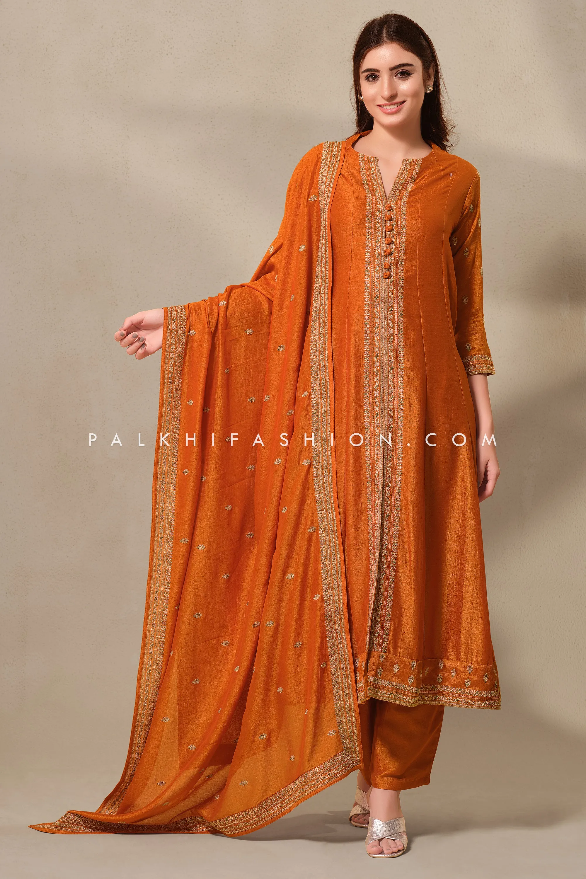 Timeless Elegance: Premium Silk Indian Outfit with Subtle Embroidery