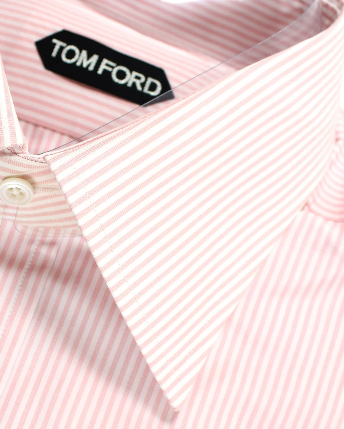 Tom Ford Shirt Pink White Stripes Modern Fit 39 - 15 1/2