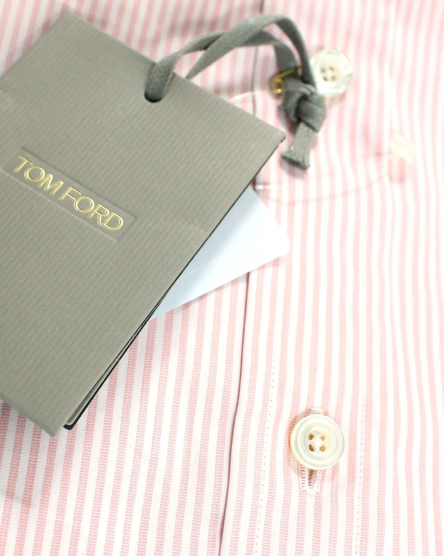 Tom Ford Shirt Pink White Stripes Modern Fit 39 - 15 1/2