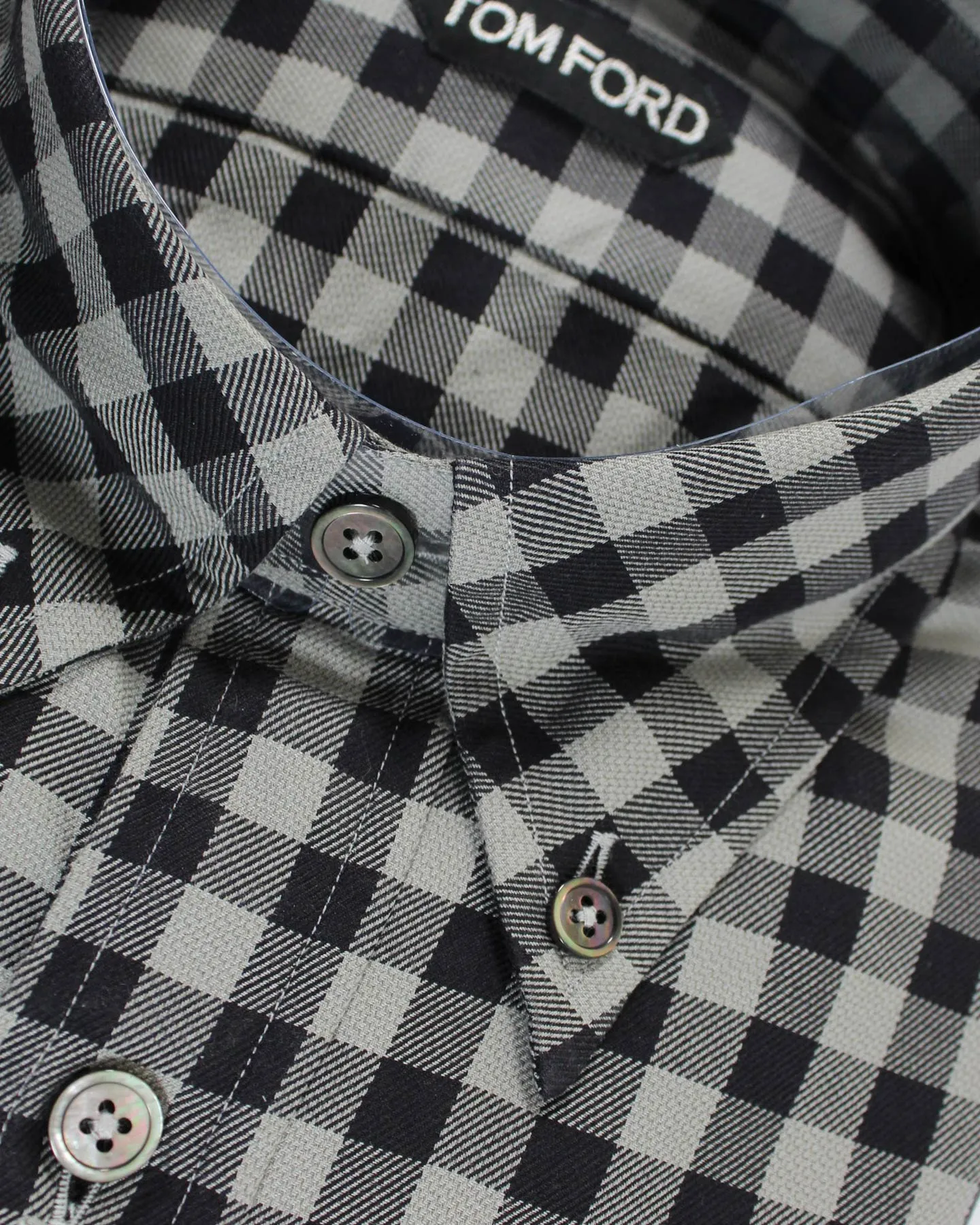 Tom Ford Sport Shirt Gray Black Check - Button Down 39 - 15 1/2 SALE