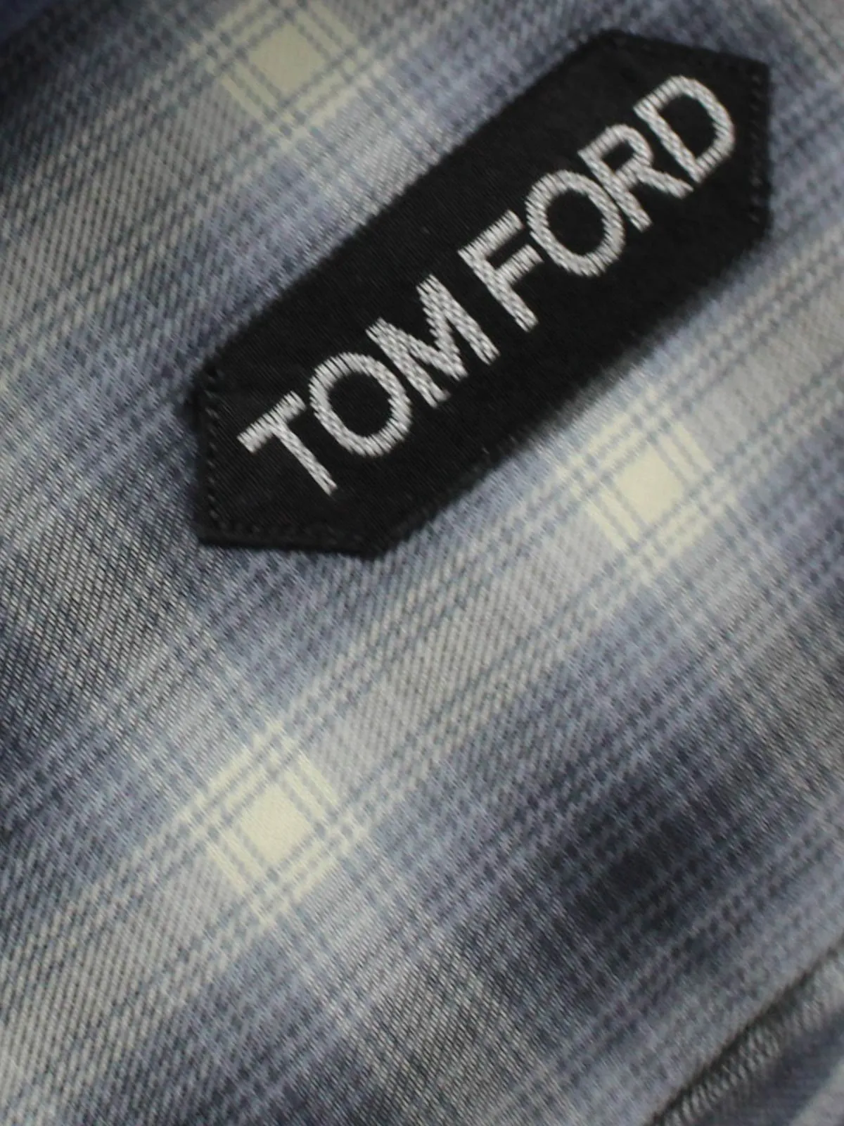 Tom Ford Sport Shirt Gray Plaid Check Western Shirt 39 - 15 1/2 SALE