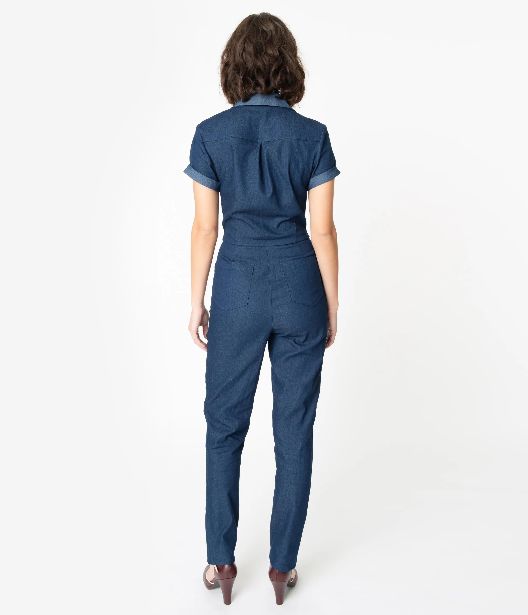 Unique Vintage 1940s Blue Denim Claire Coverall